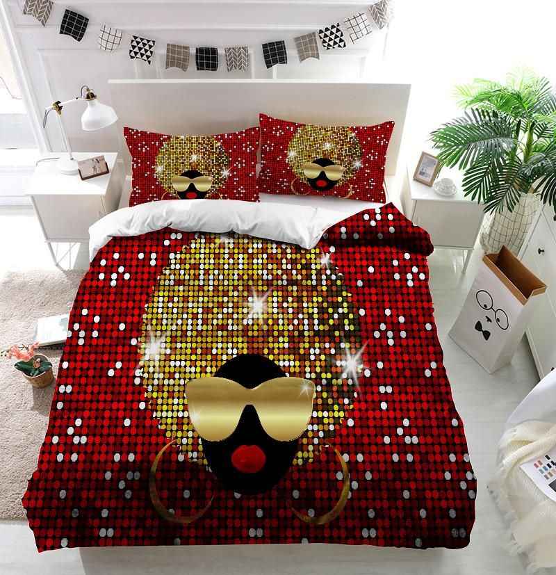 Shiny hair afro woman CLA18120663B Bedding Sets