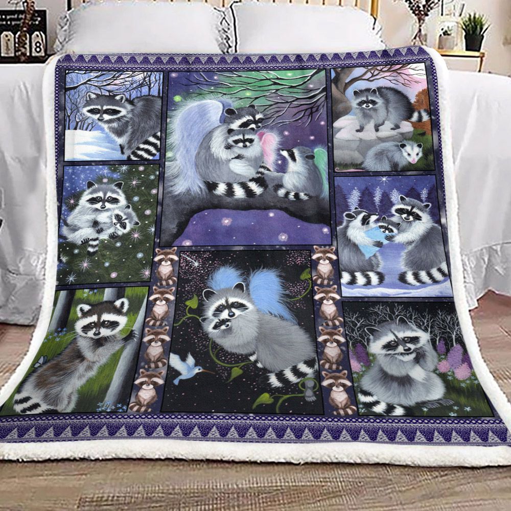 Raccoon CL17122466MDF Sherpa Fleece Blanket