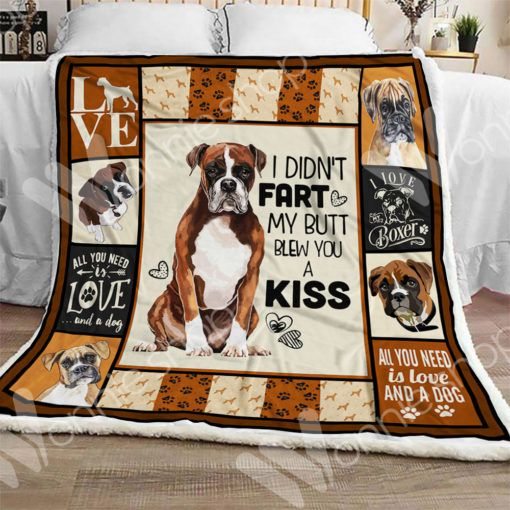 Boxer Dog CL19120145MDF Sherpa Fleece Blanket