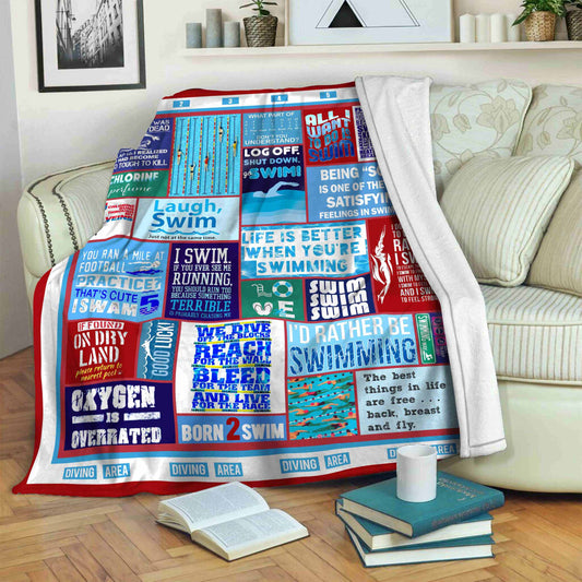 Swimming CLA19121416F Sherpa Fleece Blanket