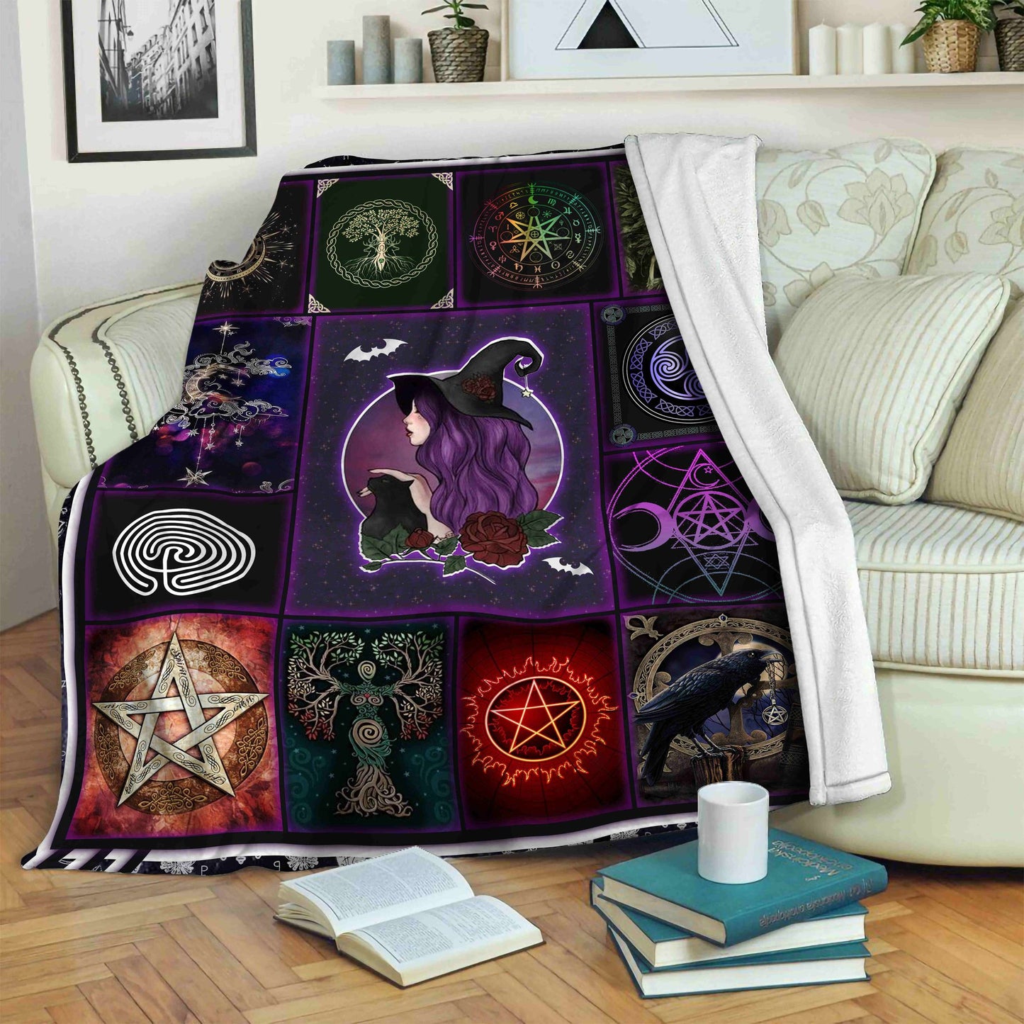 Pagan Symbols Wicca CLA19120837F Sherpa Fleece Blanket