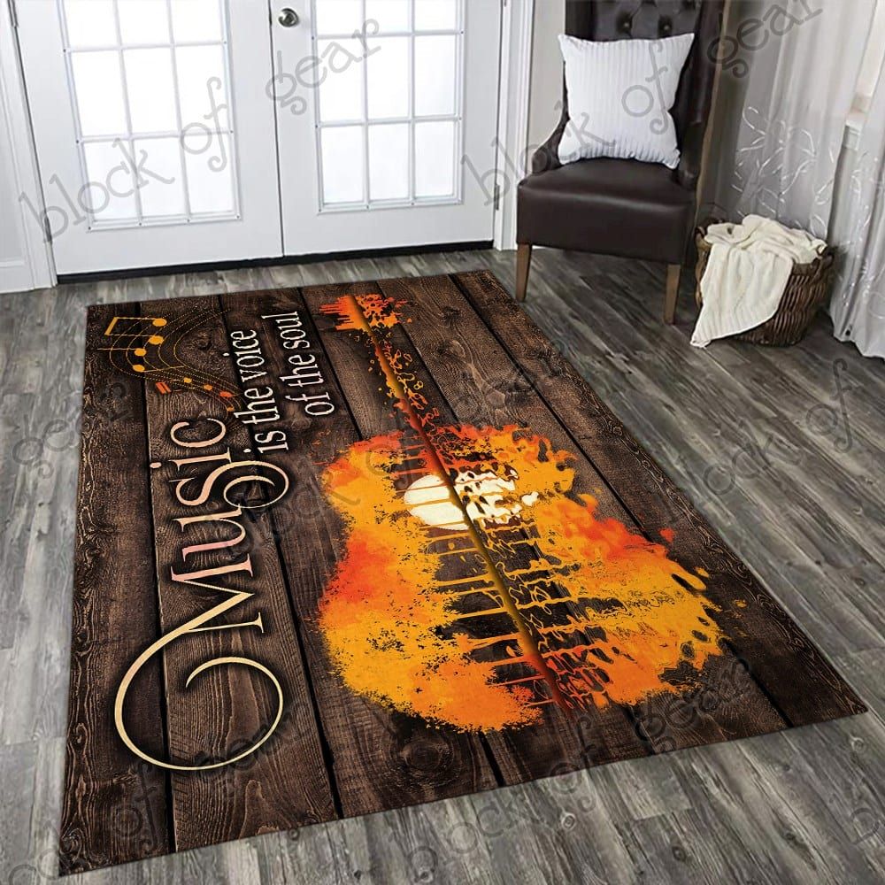 Music Is The Voice Of The Soul Guitar CLA27120190R Rug