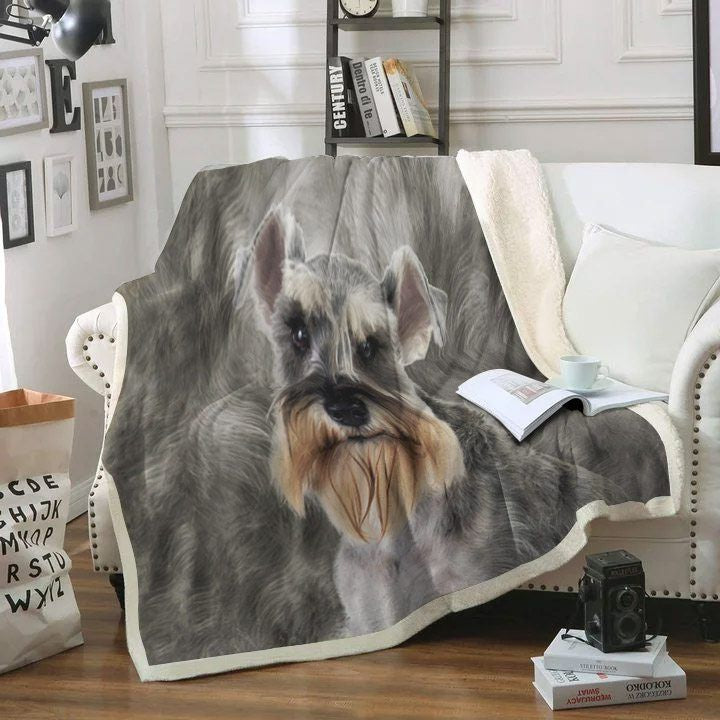 Miniature Schnauzer HM170822T Sherpa Fleece Blanket