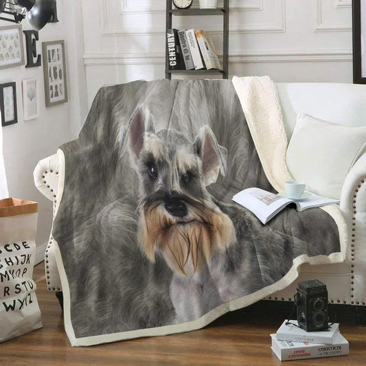 Miniature Schnauzer HM170822T Sherpa Fleece Blanket