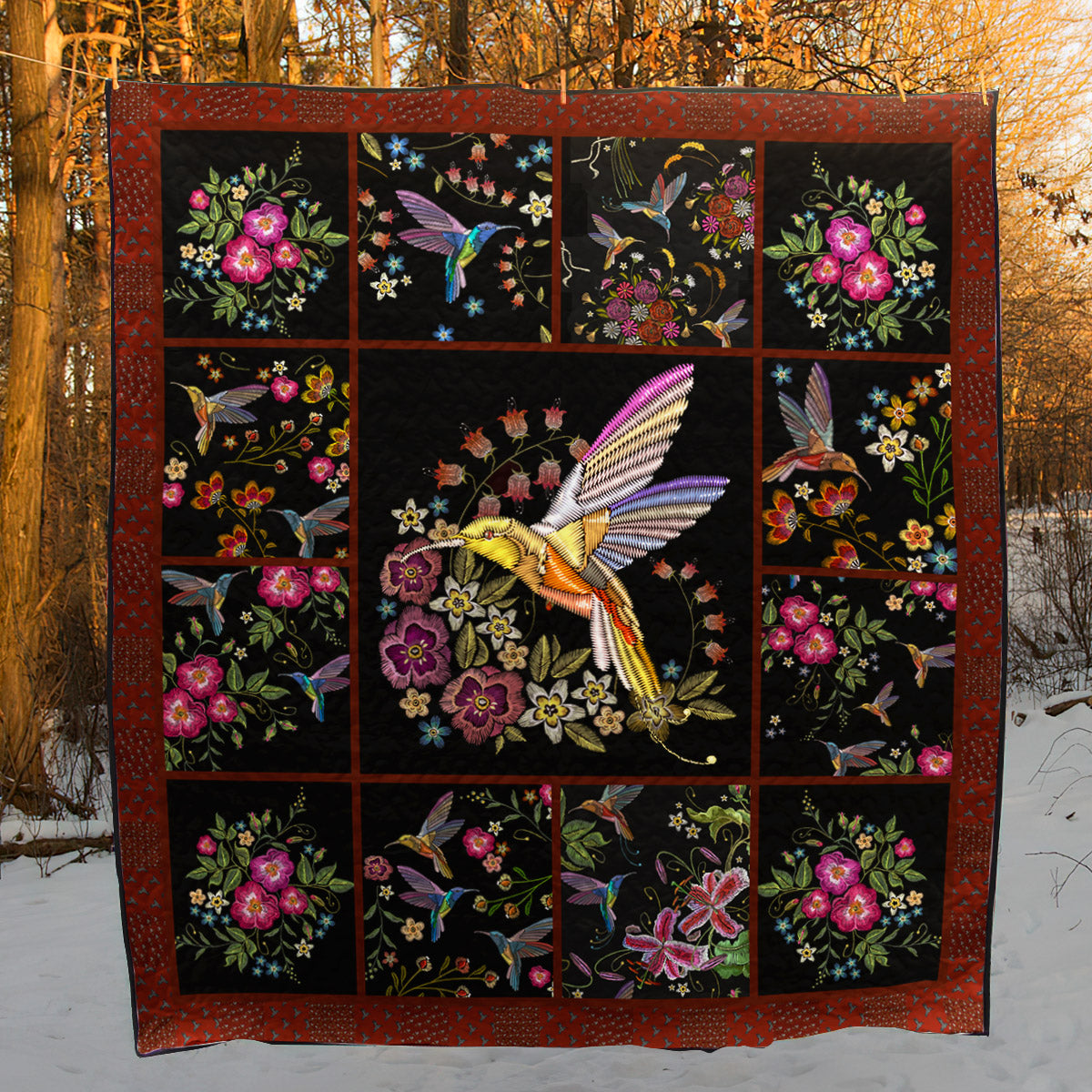 Hummingbird ML040622 Quilt Blanket