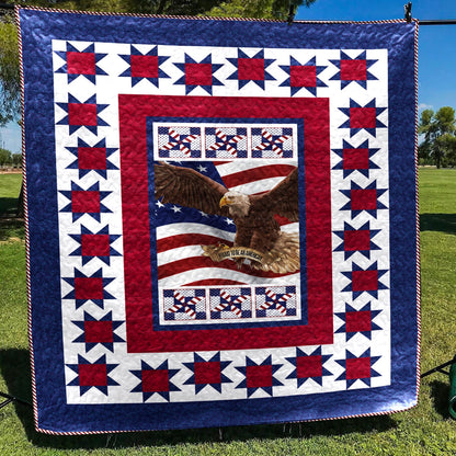 Eagle Patriotic Quilt Blanket HN070603M