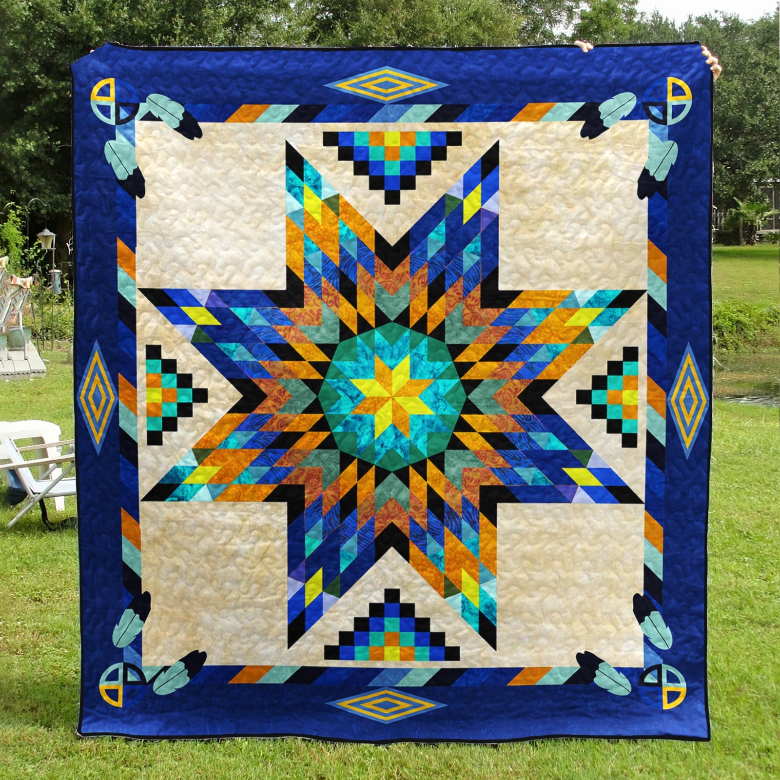 Native American Star Quilt Blanket TL08032303BL – Charming Favor