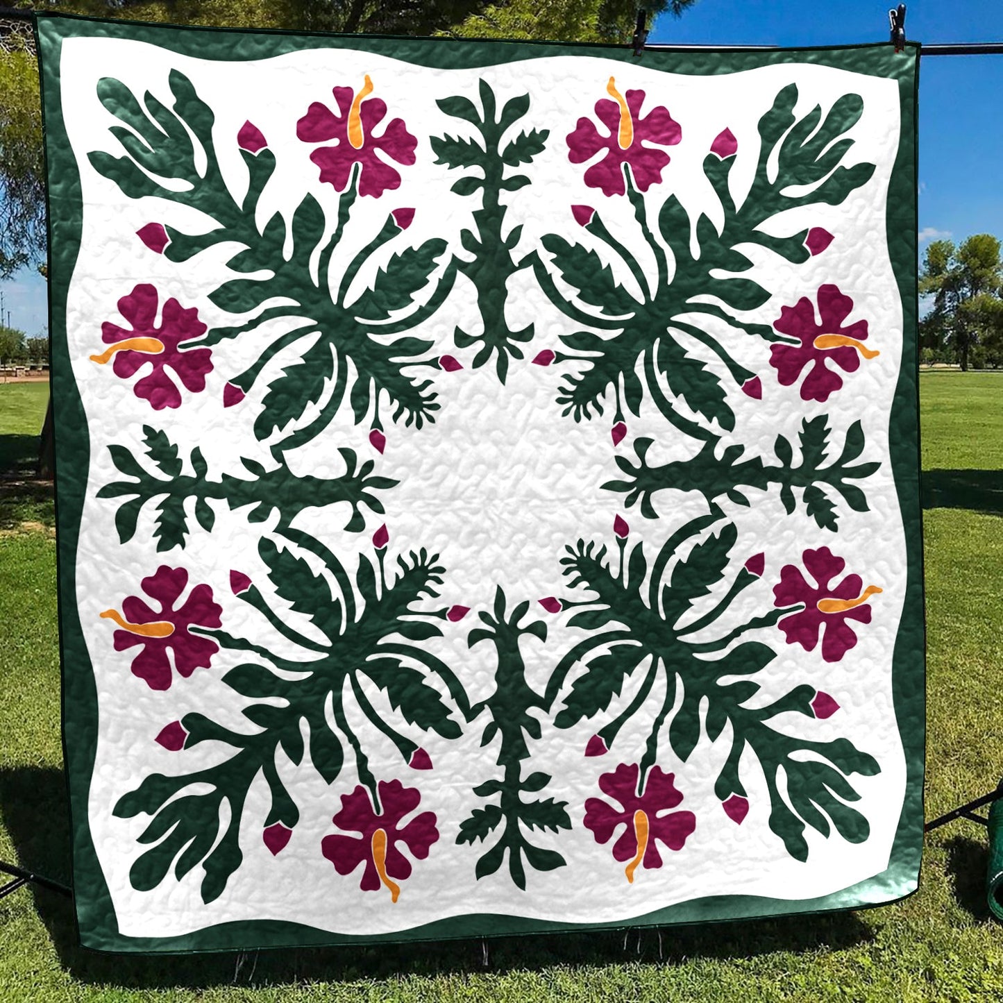 Hawaiian Lily Flower CLA0810243Q Quilt Blanket