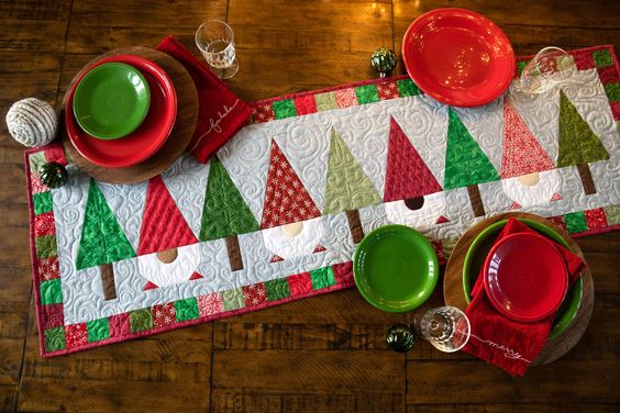 Christmas Gnomes CLA060123027 Quilted Table Runner