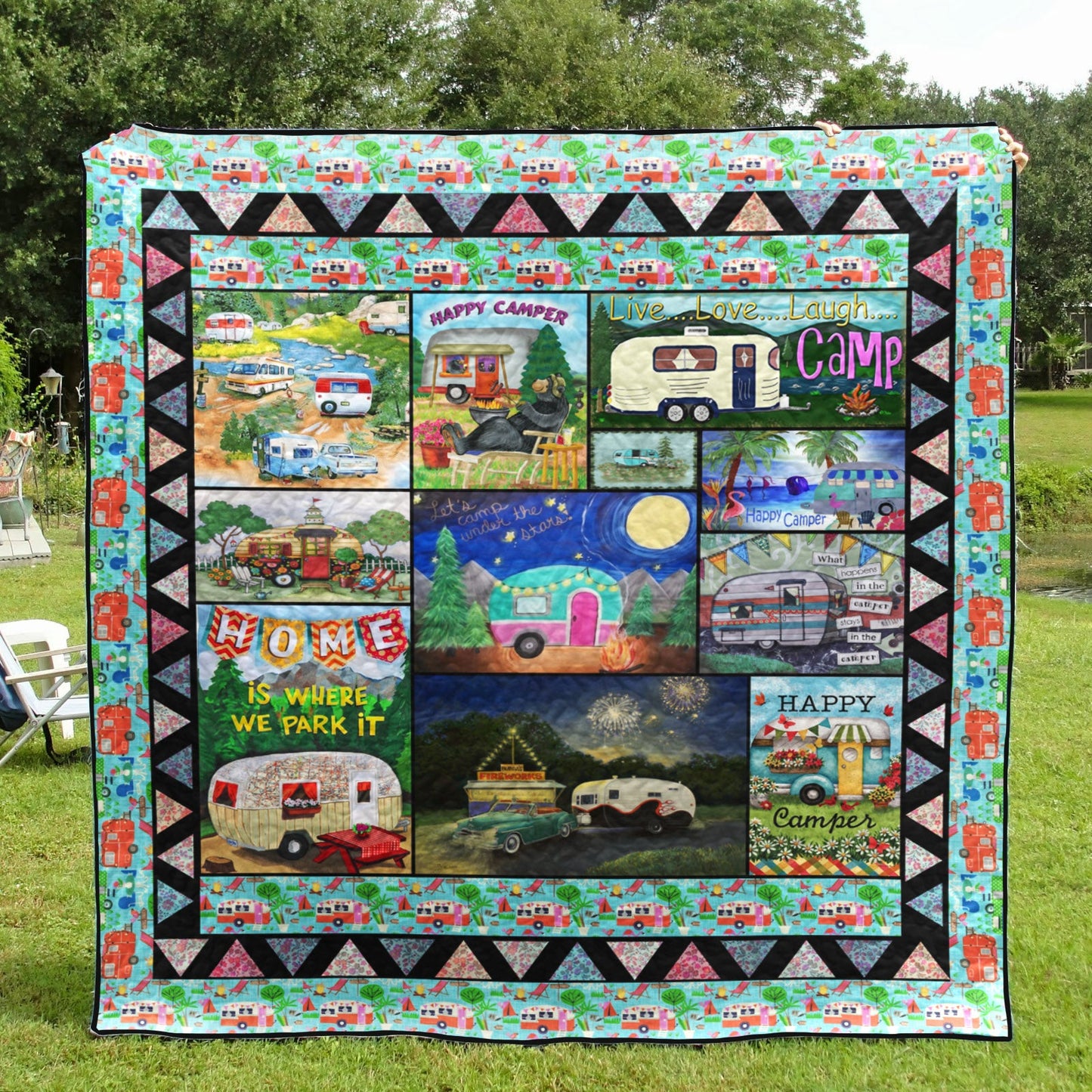 Happy Camper PK270528 Quilt Blanket