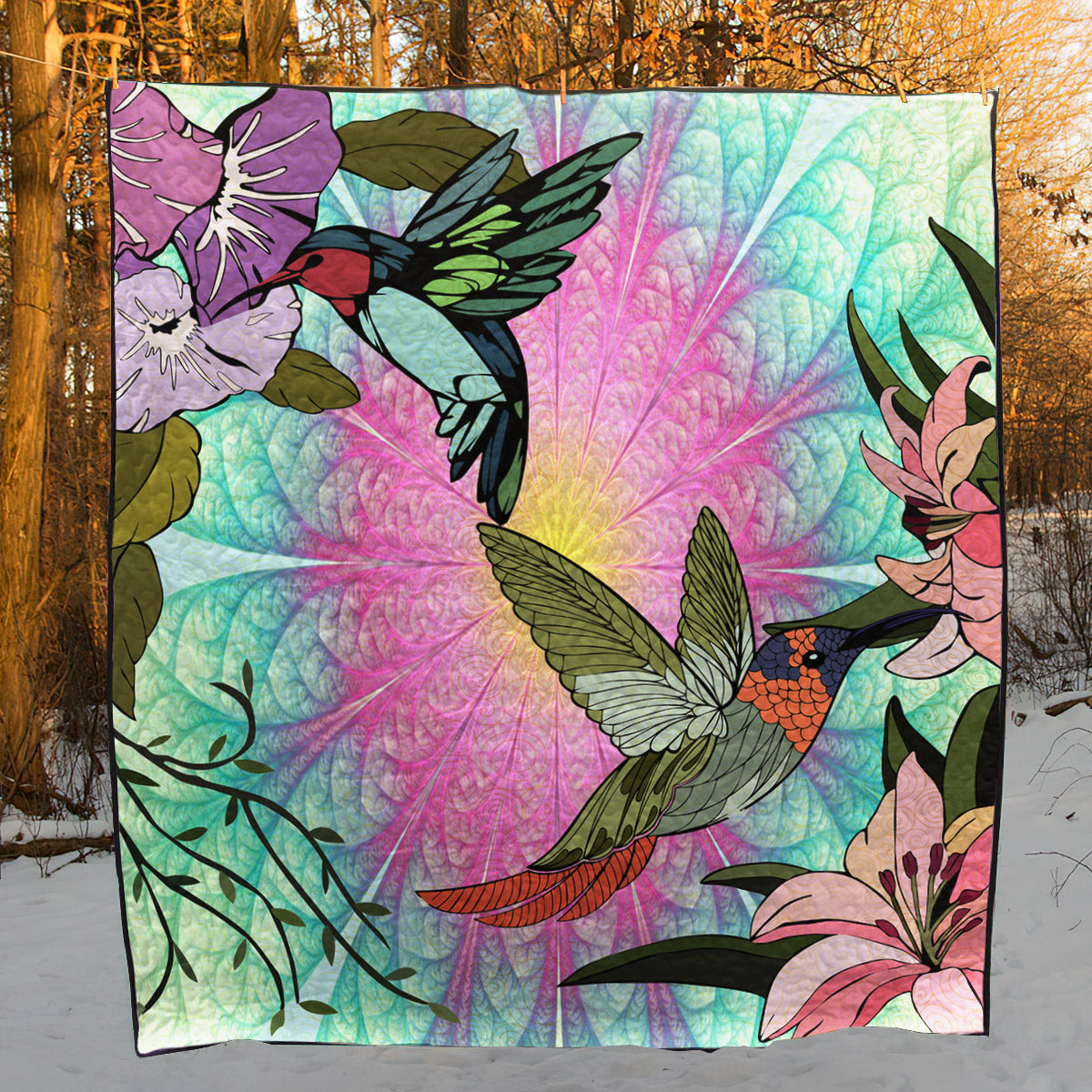 Hummingbird BT260614 Quilt Blanket