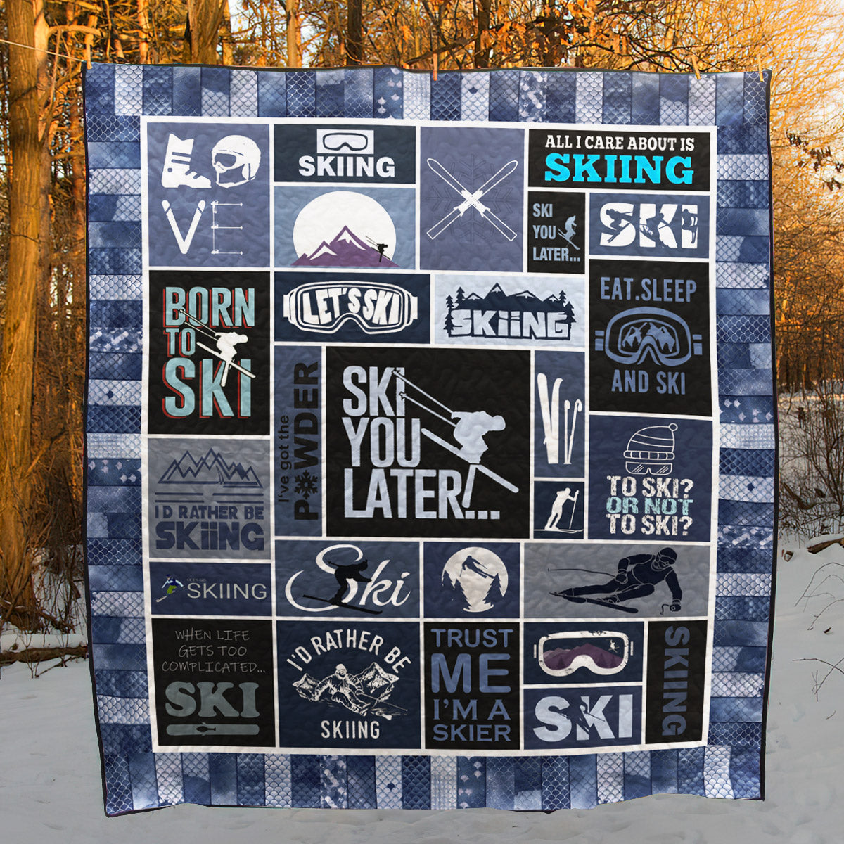 Ski You Later PKT200652 Quilt Blanket