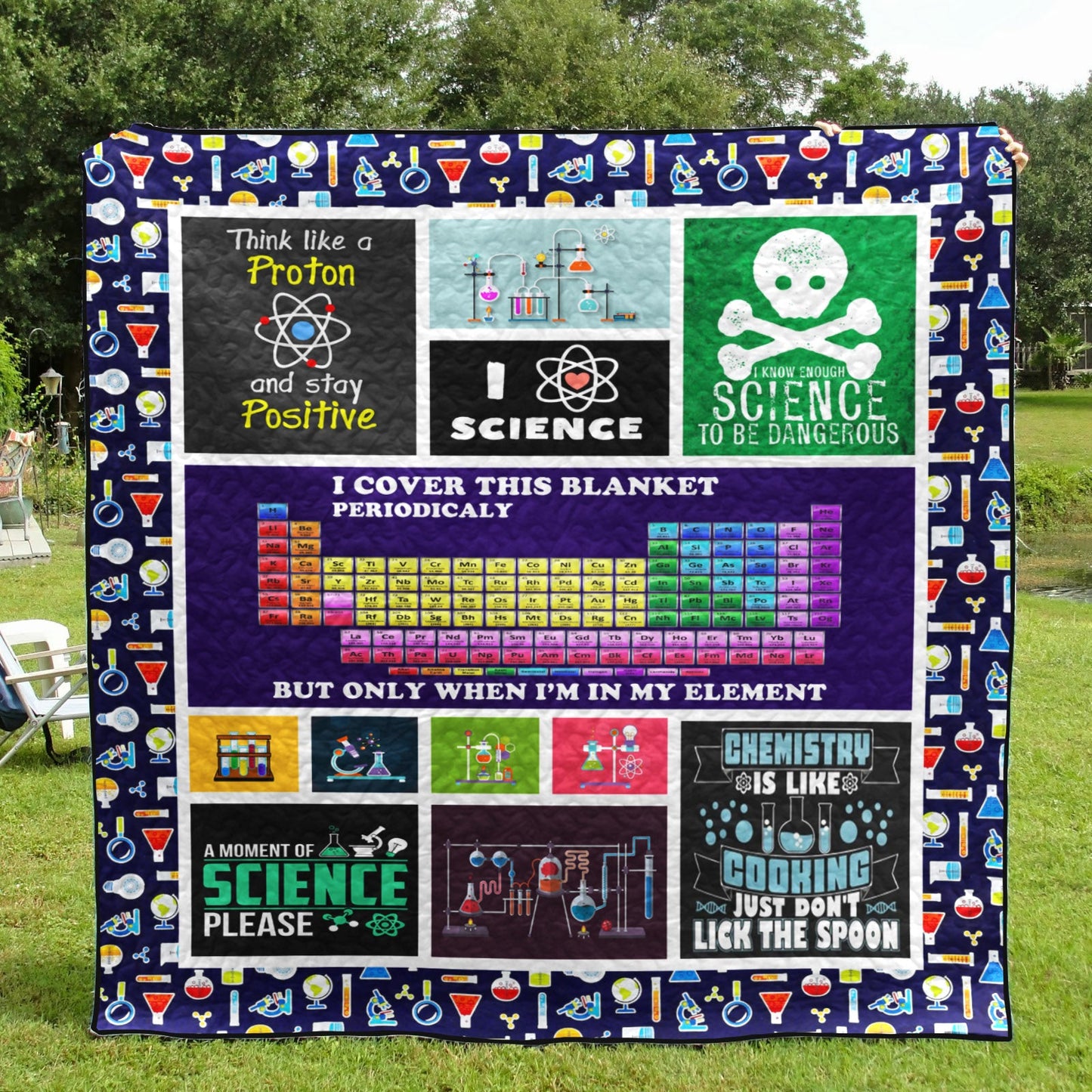 I Love Science Chemistry PKT200633 Quilt Blanket