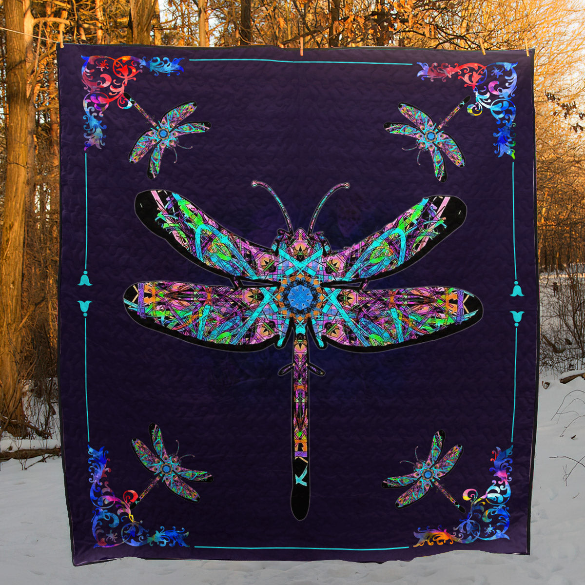 Electro Dragonfly CLT270626 Quilt Blanket