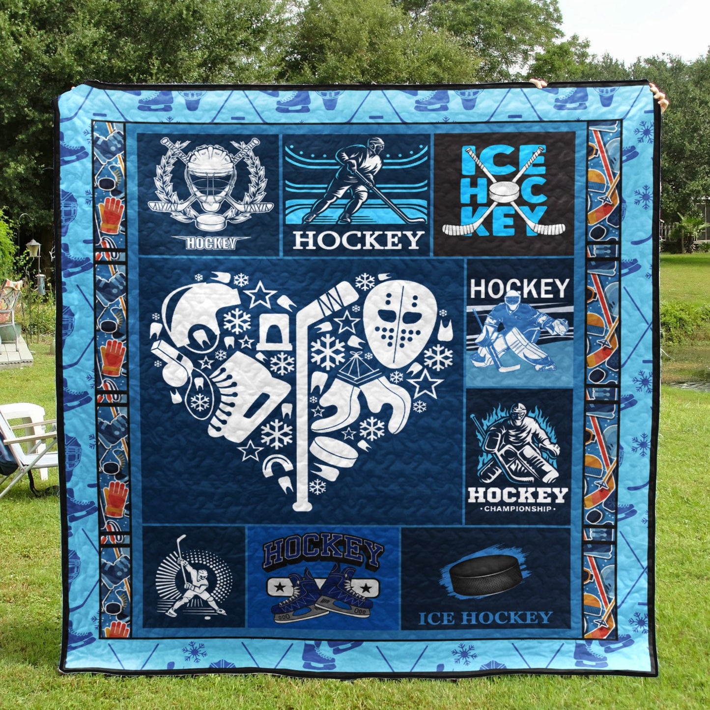 Ice Hockey CLD270667 Quilt Blanket