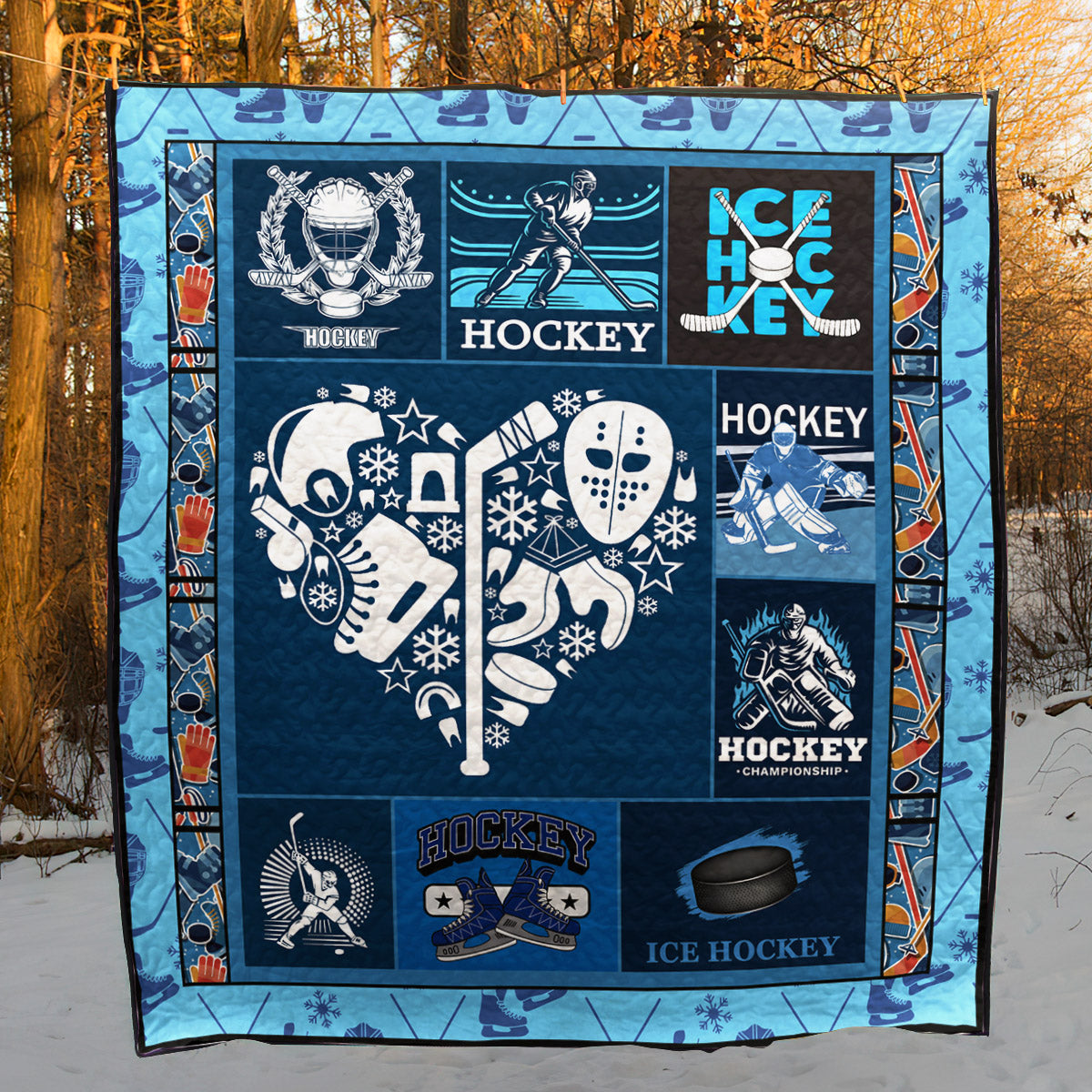 Ice Hockey CLD270667 Quilt Blanket