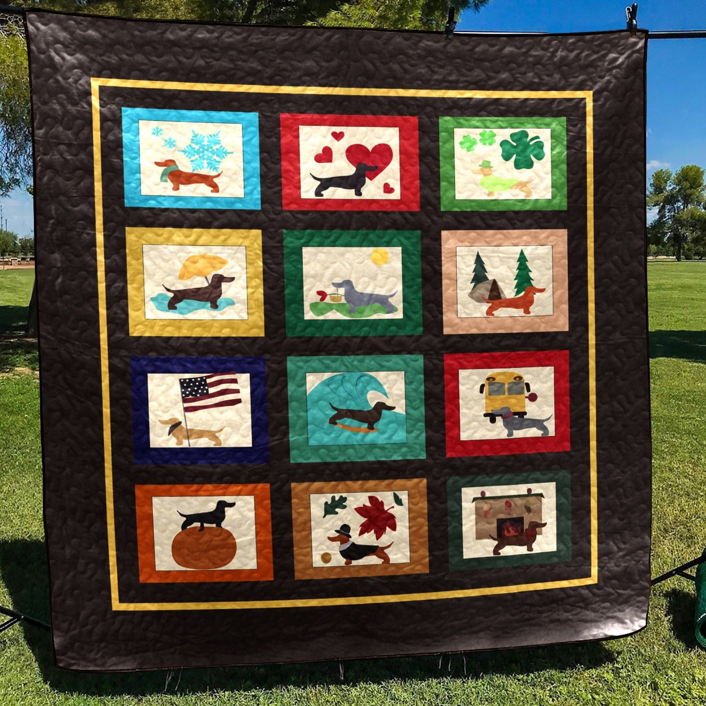 Dachshund CLA180630 Quilt Blanket