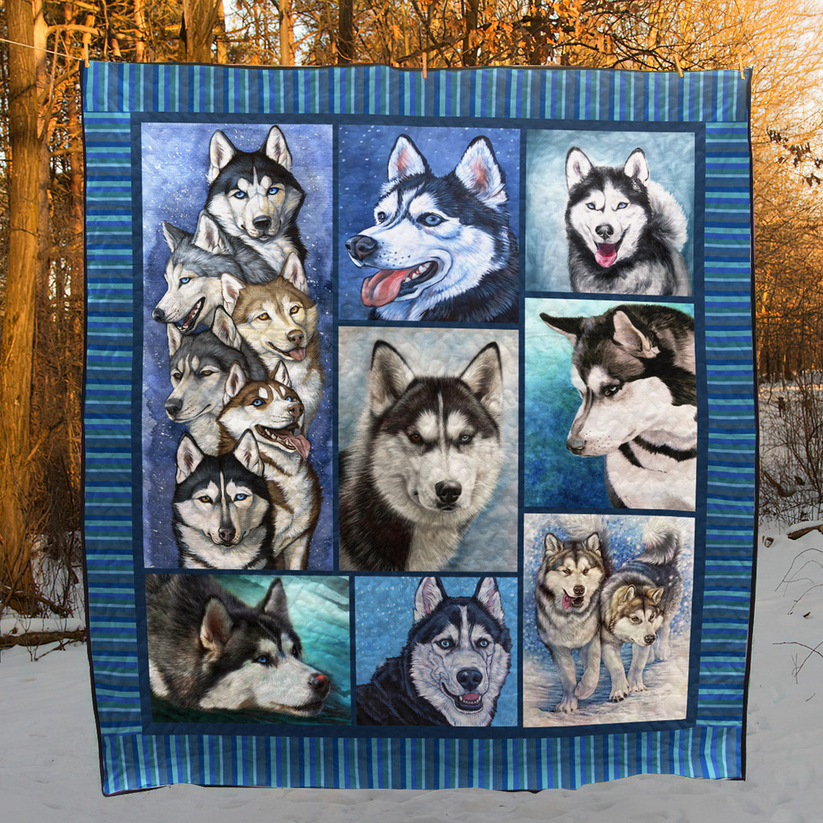 Husky Dog CLT180630 Quilt Blanket