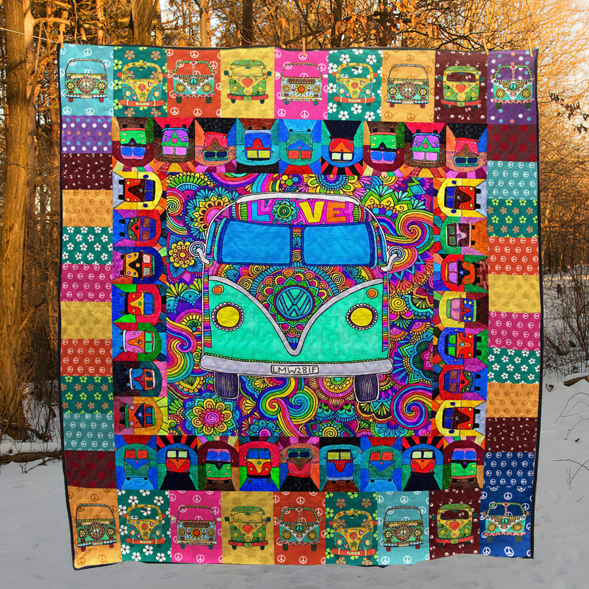 Hippie Vans CLT150632 Quilt Blanket