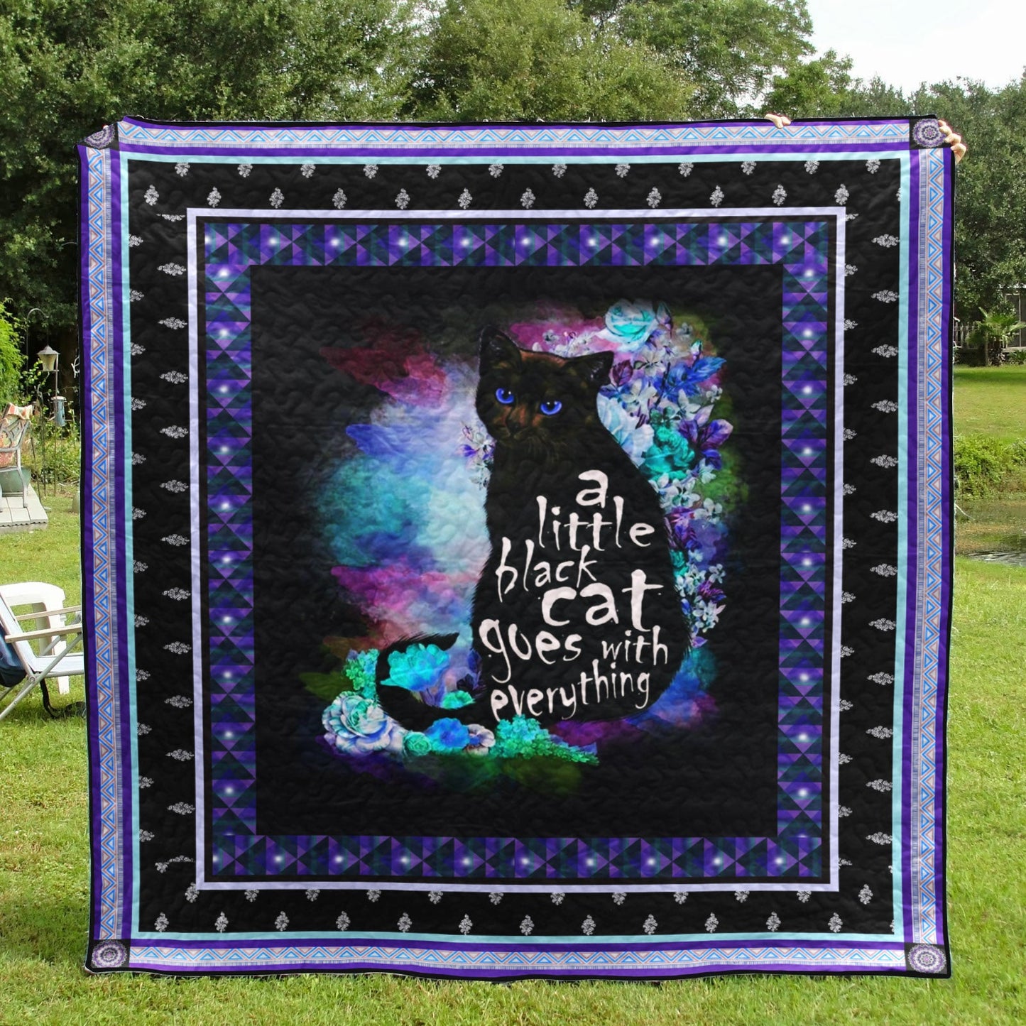 A Little Black Cat Goes With Everything CLT180601 Quilt Blanket