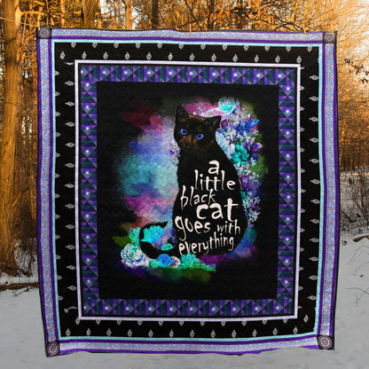 A Little Black Cat Goes With Everything CLT180601 Quilt Blanket