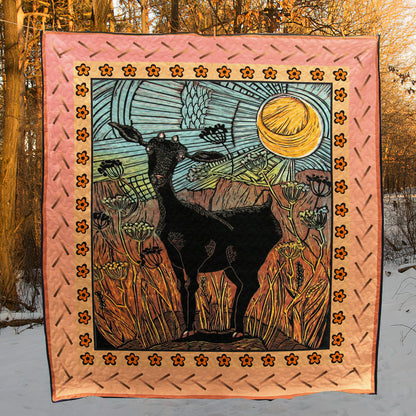 Abstract Black Goat CLT270601 Quilt Blanket