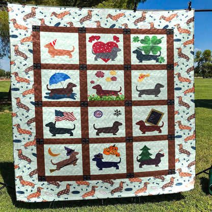 Dachshund D010744 Quilt Blanket