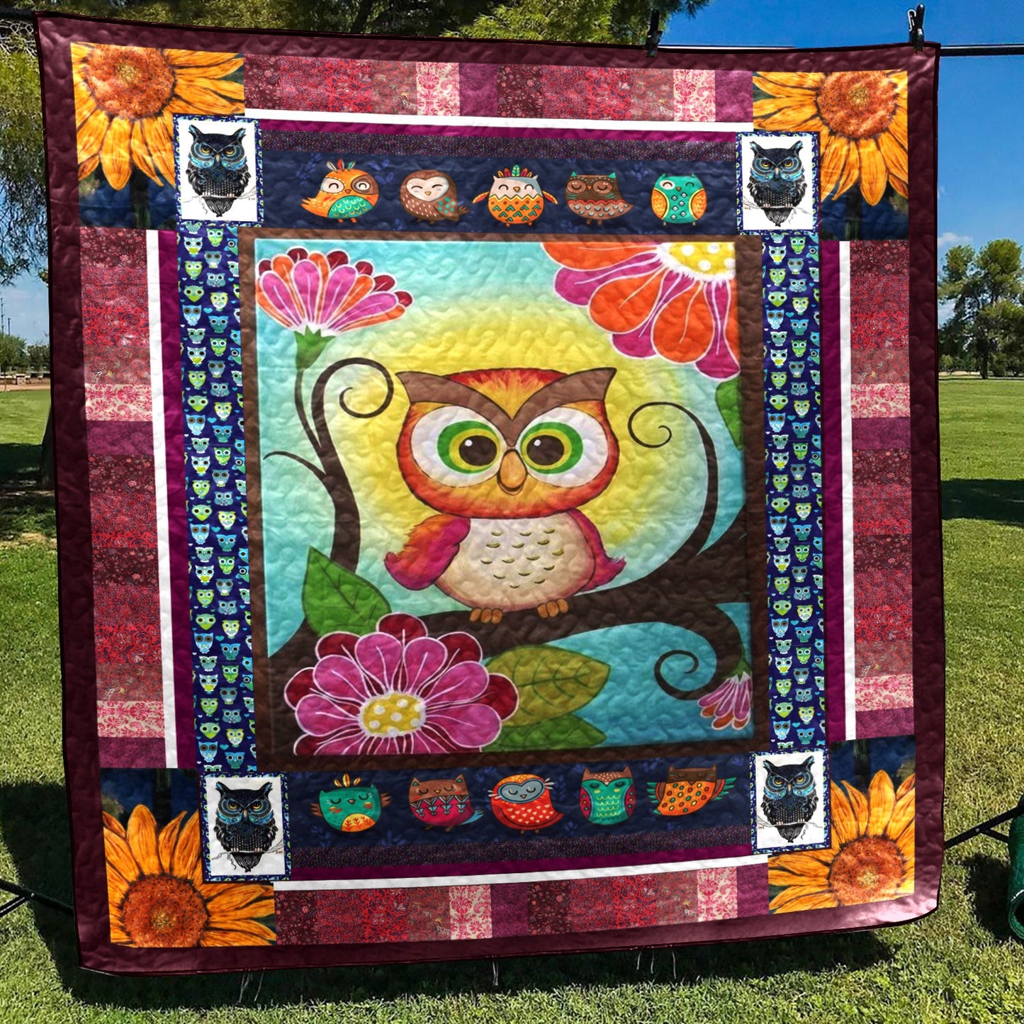 Owl D010773 Quilt Blanket
