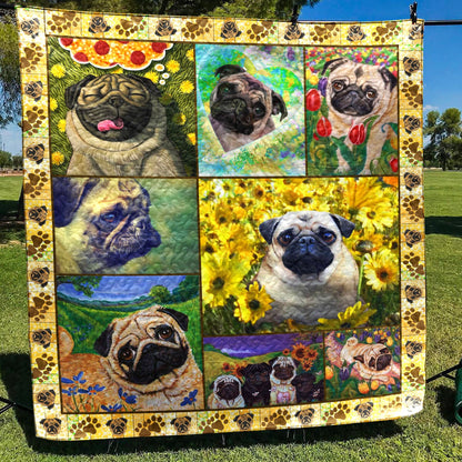 Pug D010776 Quilt Blanket