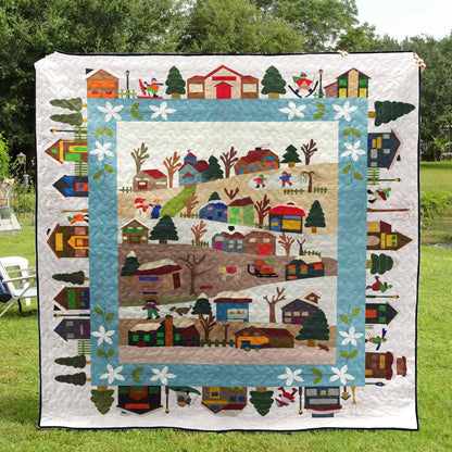 Christmas Village Quilt Blanket TM011111