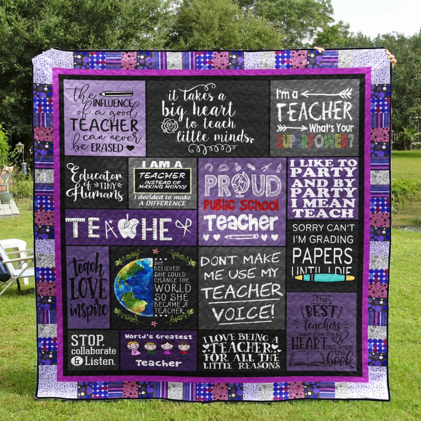 I Love Being A Teacher PKT210655 Quilt Blanket