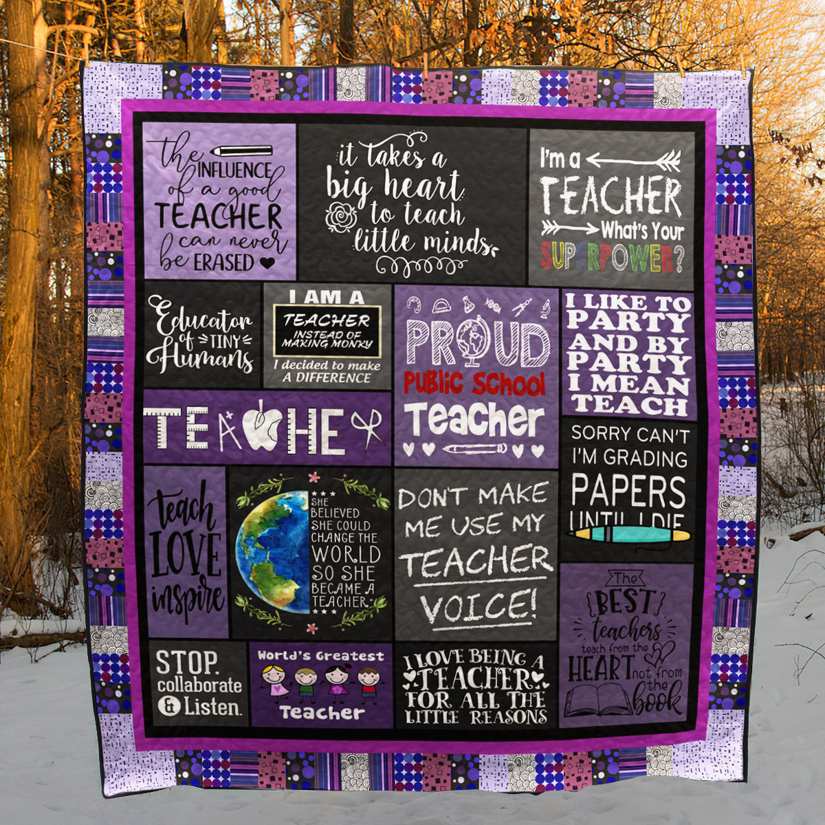 I Love Being A Teacher PKT210655 Quilt Blanket