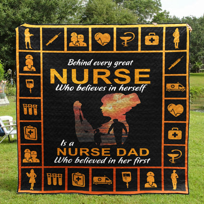 Behind Great Nurse CLT130607 Quilt Blanket