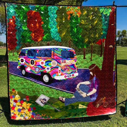 Hippie Bus CL120627 Quilt Blanket