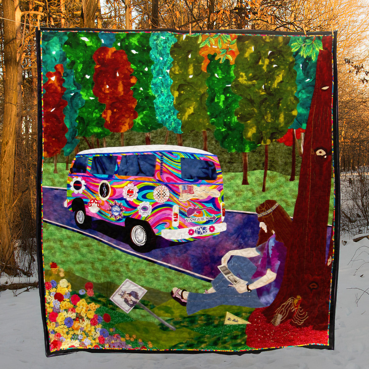 Hippie Bus CL120627 Quilt Blanket