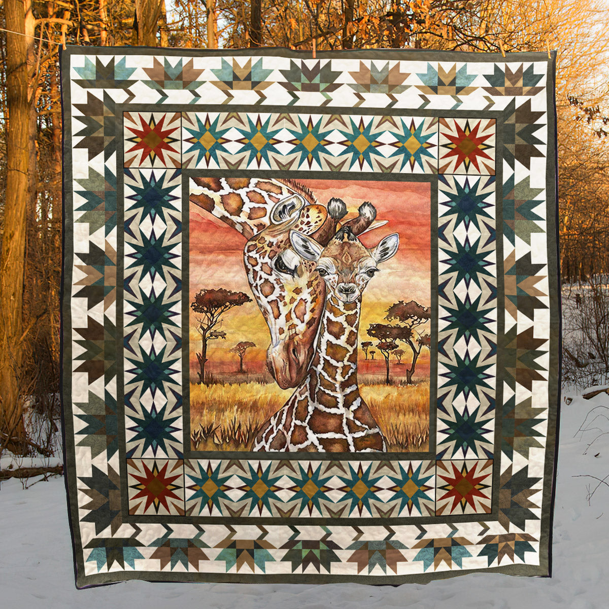 Giraffe And Love CLT190650 Quilt Blanket