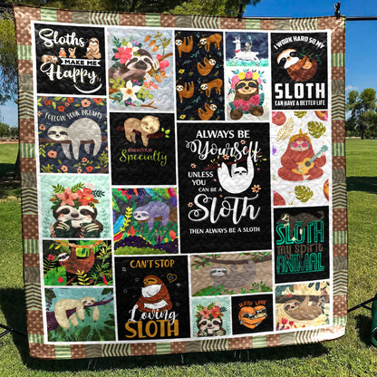 Sloth Makes Me Happy PK290571 Quilt Blanket