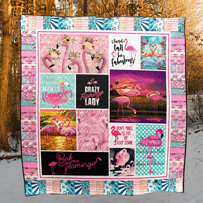 Crazy Flamingo Lady CLD150675 Quilt Blanket