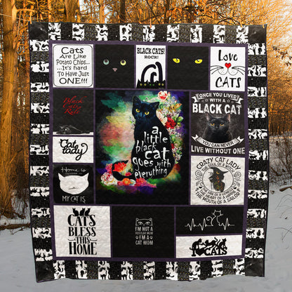 Black Cats Rock PKT240608 Quilt Blanket