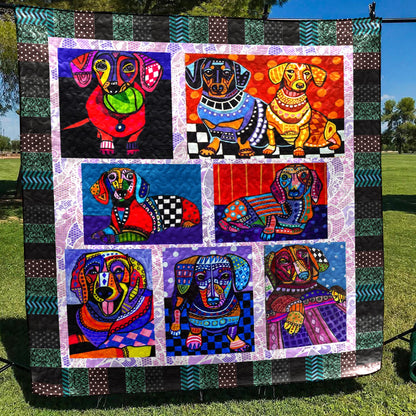 Dachshund D9029 Quilt Blanket