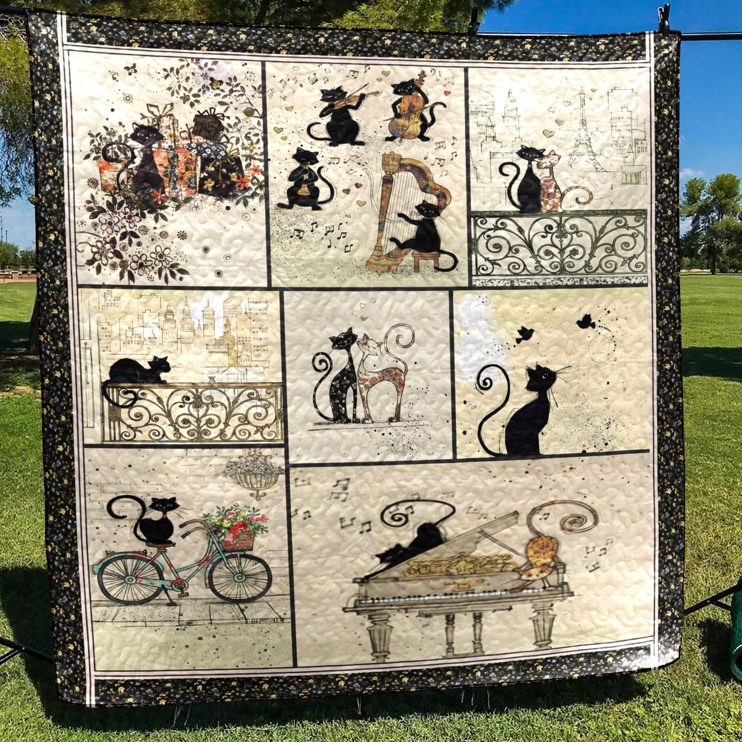 Charming Cat Quilted Blanket NCU0PD252 main image 0