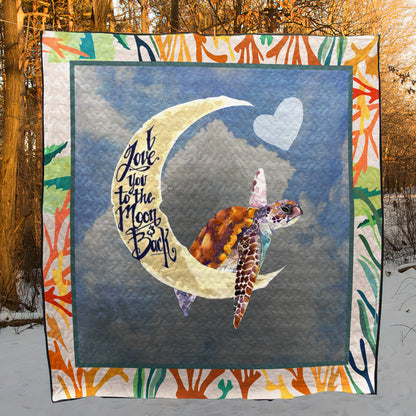 I Love You To The Moon And Back Turtle CL280660 Quilt Blanket