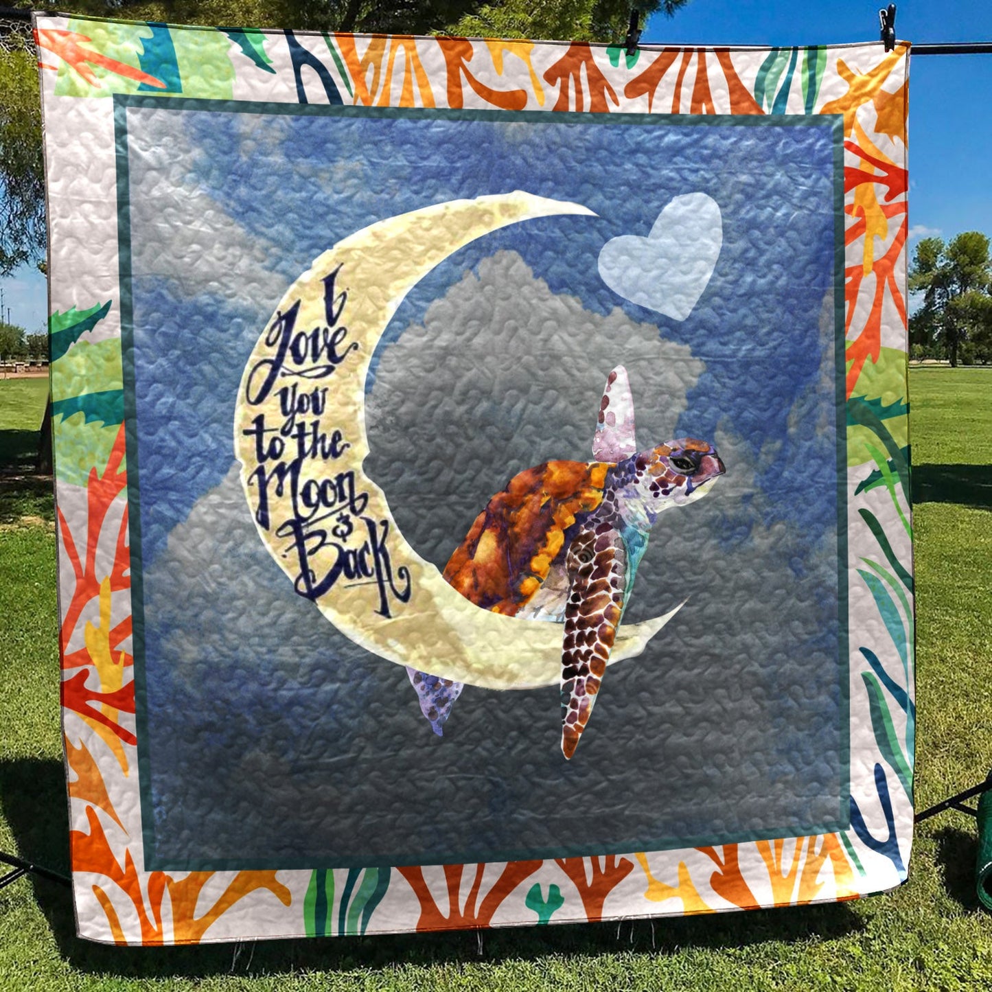 I Love You To The Moon And Back Turtle CL280660 Quilt Blanket