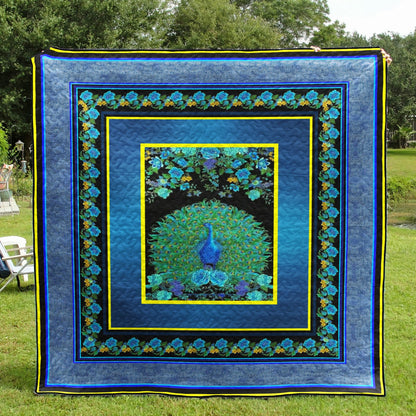 Peacock And Flowers CLT150648 Quilt Blanket