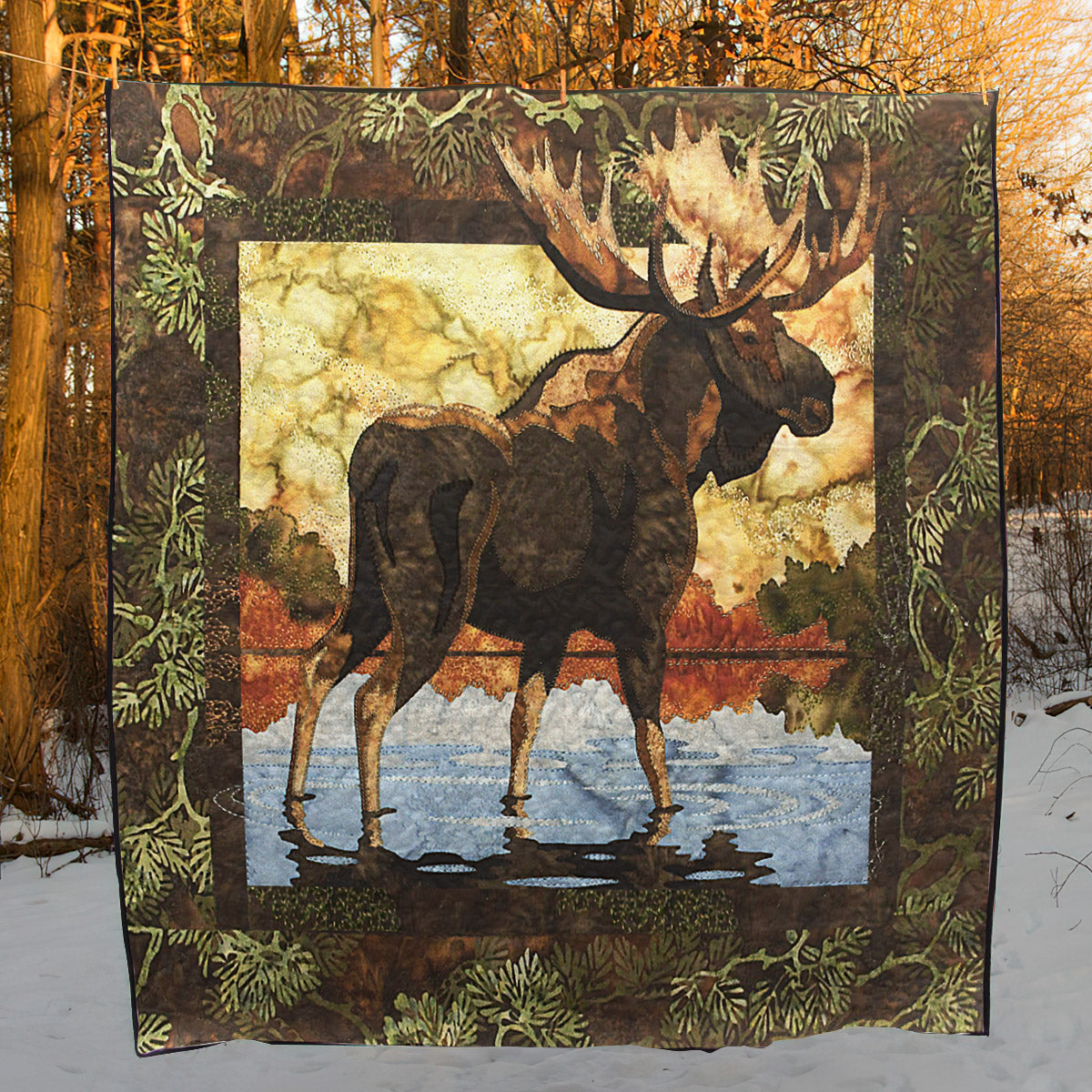 Moose CLA020715 Quilt Blanket