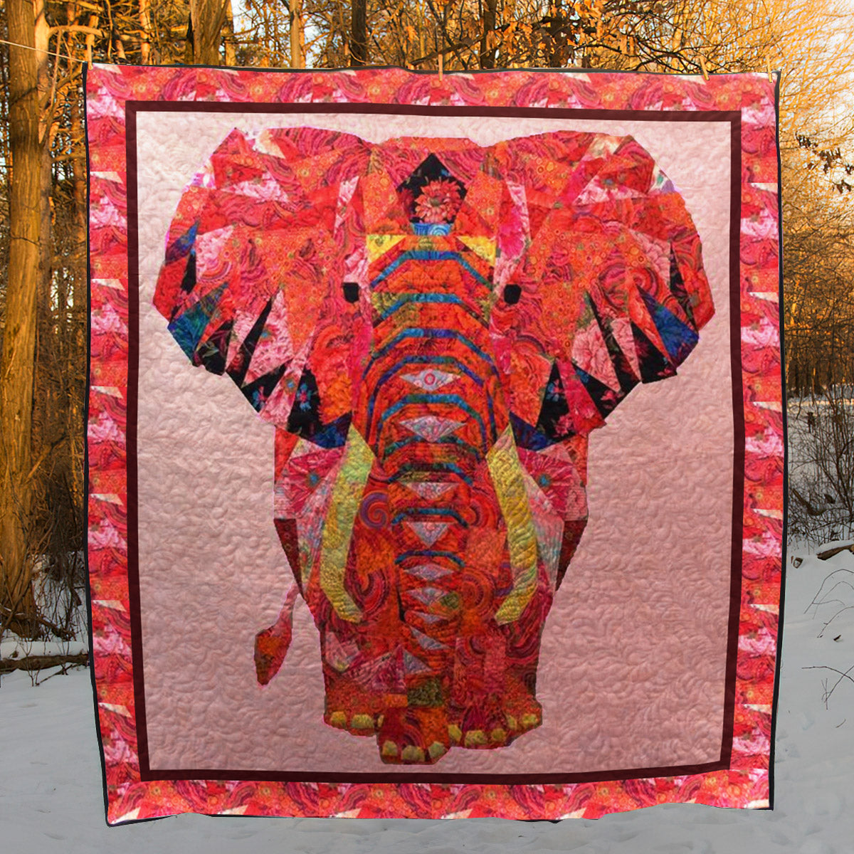 Elephant TU080703A TBG Quilt Blanket