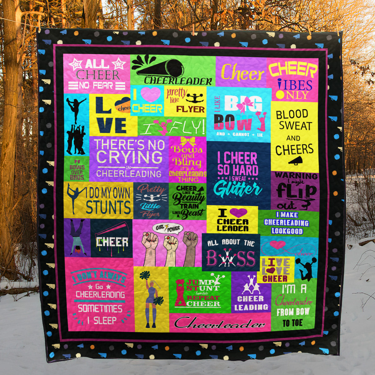 I Cheer So Hard I Sweat Glitter PKT210654 Quilt Blanket