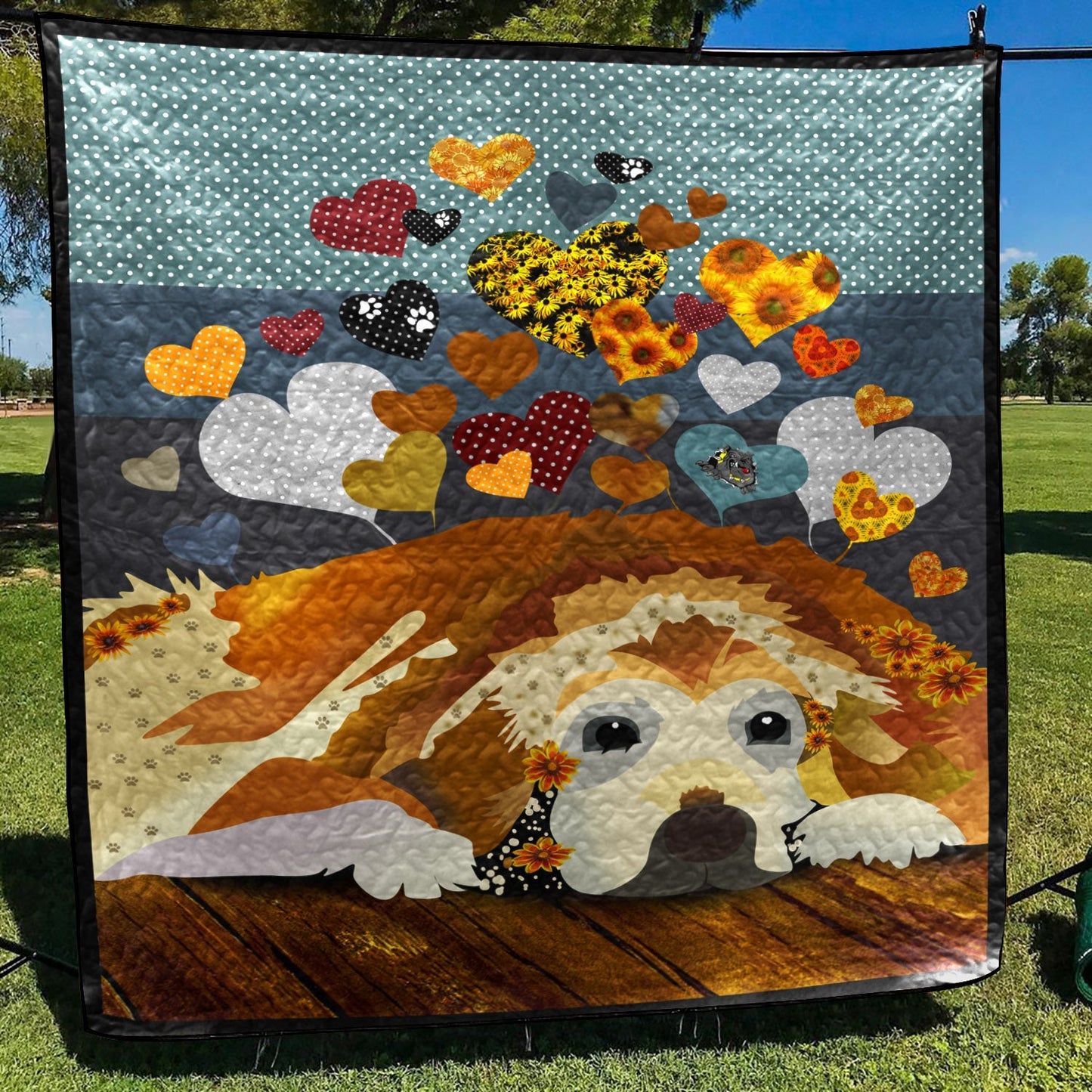 Golden Retriever CLM290631 Quilt Blanket