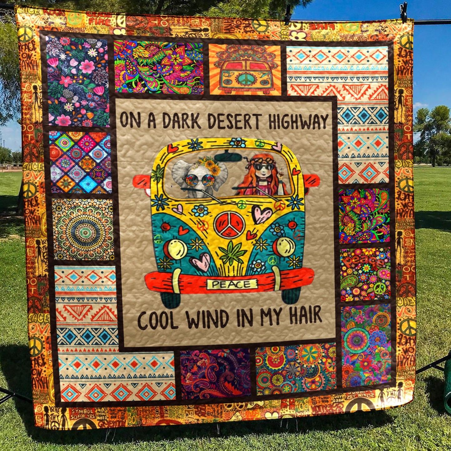 Hippie BI090720B TBG Quilt Blanket