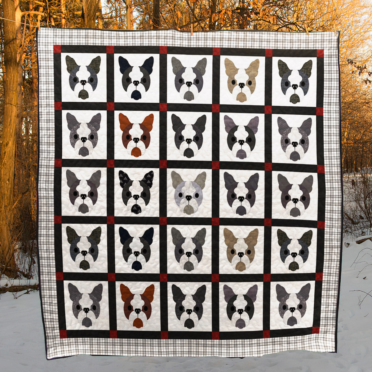 Boston Terrier HM160704 Quilt Blanket